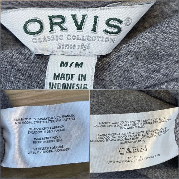💛Orvis Dark Gray Cozy Cropped Long Sleeve Sweater Medium - Picture 9 of 9